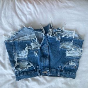 DIY wrangler jean shorts